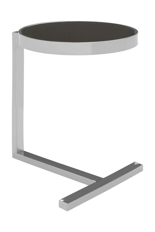 image 1 of Interiors By Premier Durable Silver Side Table With T Base, Luxurious Finish Side Table By Couch, Modern Design Lounge Table | Silver