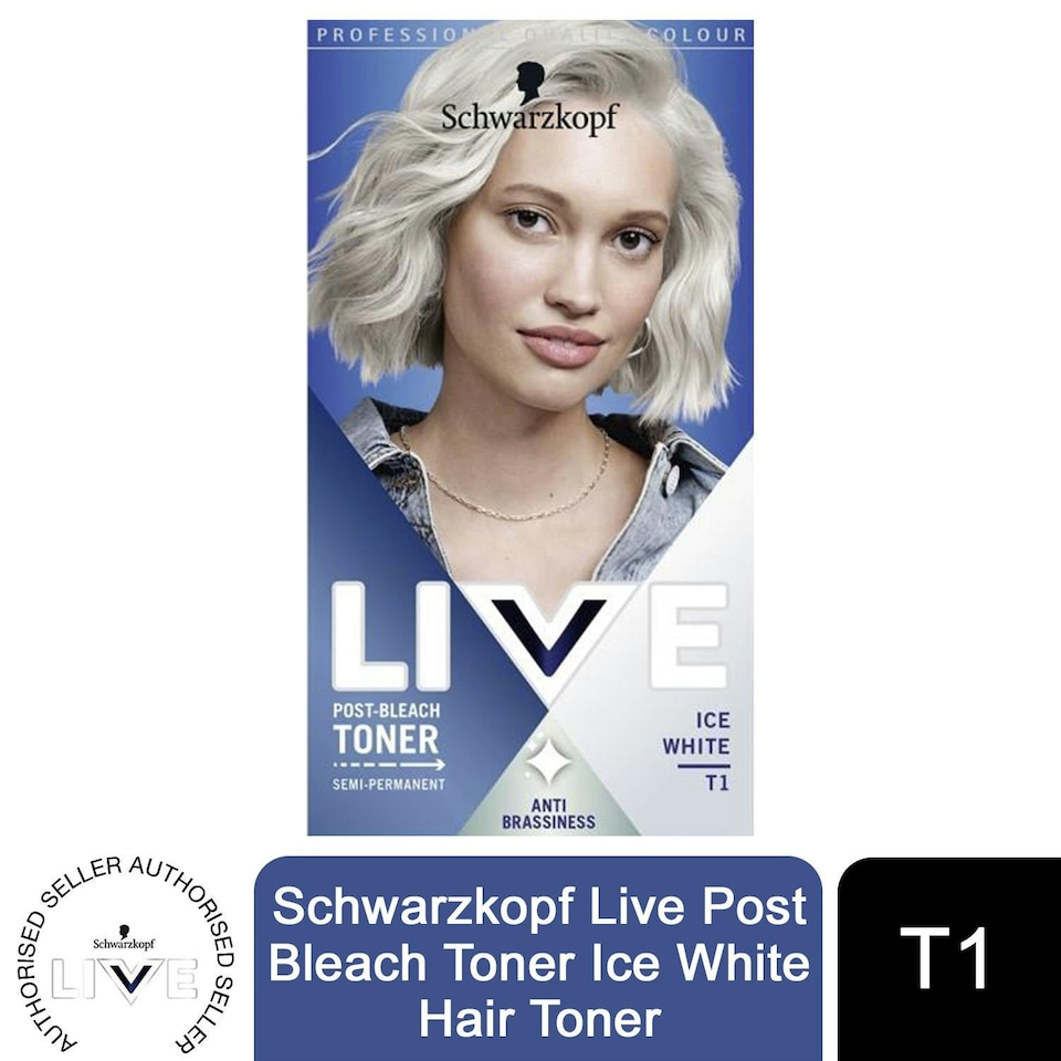 image 1 of Schwarzkopf Live Post Bleach Toner Semi-Permanent Blonde Hair Dye T1