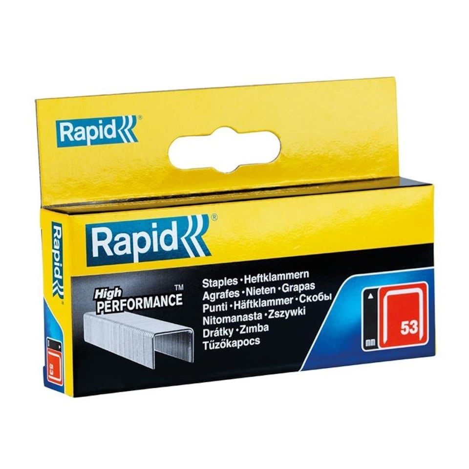 Rapid 53 Series Galvanised Staples - Galvanised - 10mm, Box of 2500