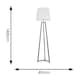 image 3 of ValueLights Lottie Grey Wood Tripod Floor Lamp with White Fabric Tapered Shade and LED Bulb