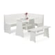 image 1 of Premium Newbury 158cm Corner Dining Set with Storage Bench - Surf White
