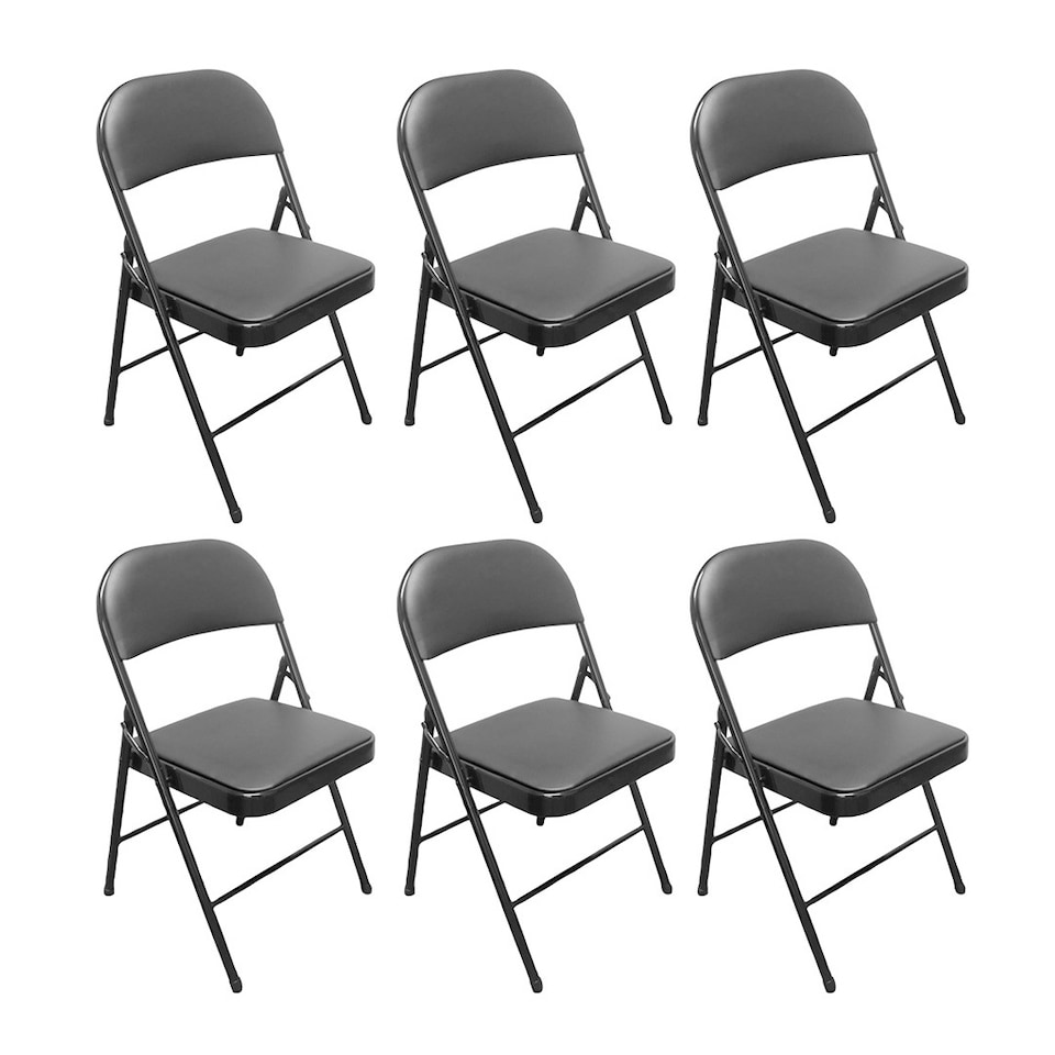 ROYALFORD Folding Padded Chair Pack Of 6 Black