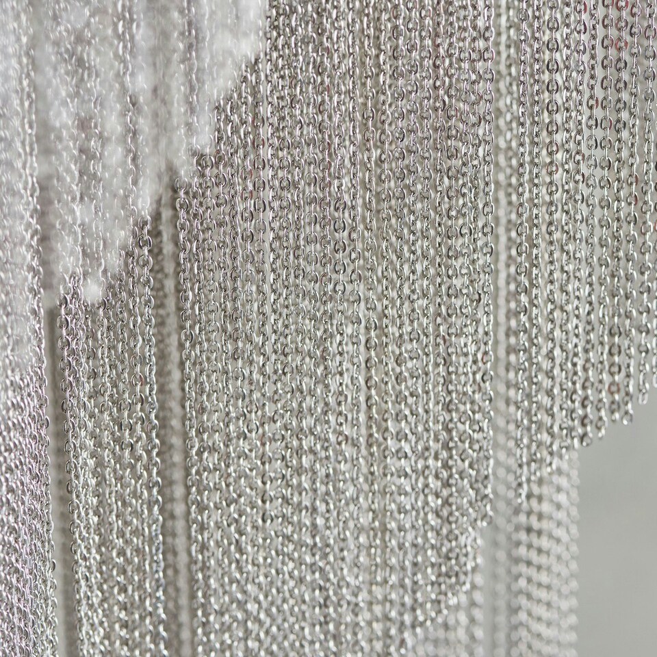 image 1 of Loire Pendant Bright Nickel Plate & Silver Effect Chain 6 Light Dimmable IP20 - E14