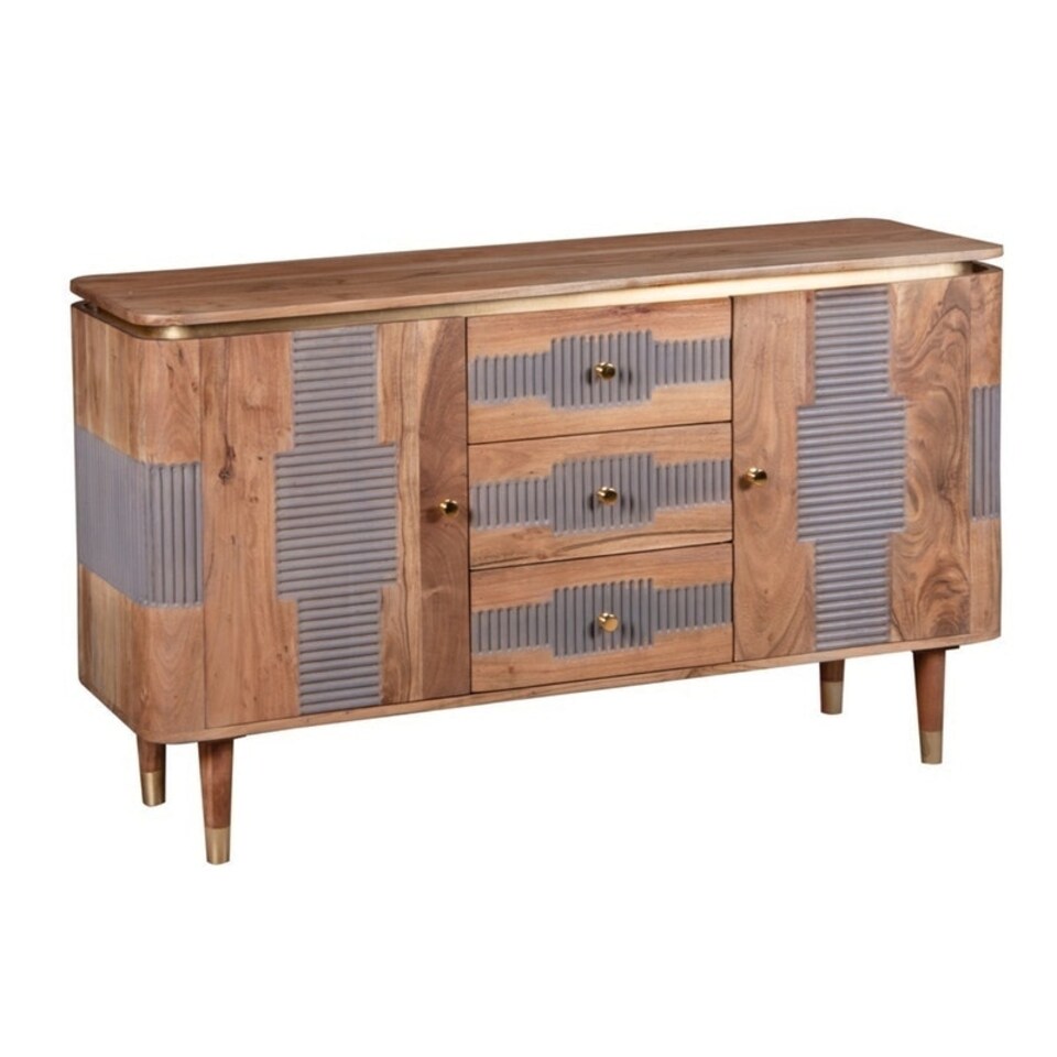 image 1 of Wilton 2 Doors 3 Drawers Sideboard - Acacia Wood - L40 x W140 x H80 cm Brown