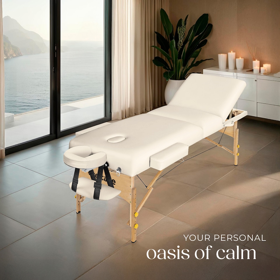 image 1 of 3 Zone Massage Table Somwang with Bolster Set | Cream | beige | 1