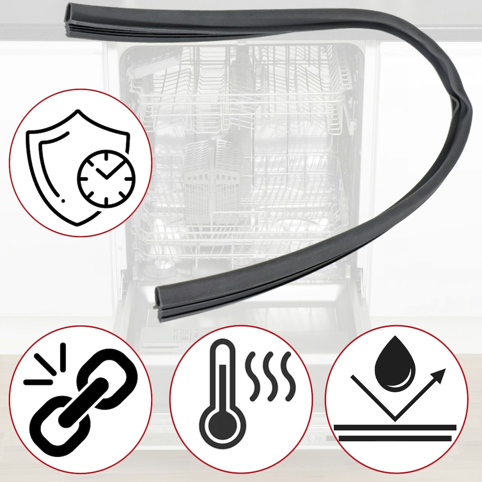 image 1 of SPARES2GO Lower Door Seal for Grundig Dishwasher, fits Leisure, fits Diplomat ADP8630 ADP8640 (550mm)