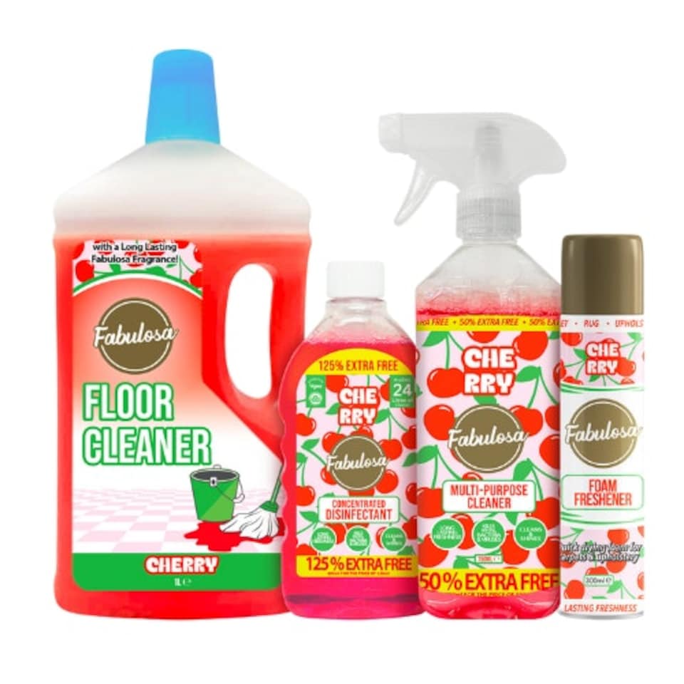 Fabulosa Fruity Cherry Household Cleaning Bundle 4 Piece