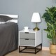 image 2 of HOMCOM Bedside Cabinet with Metal Base and 2 Drawer Storage