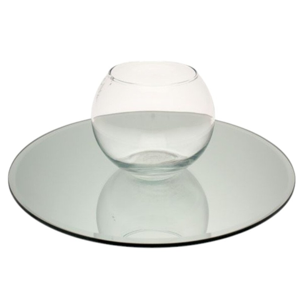 image 1 of 30cm Round Glass Mirror Plate