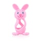image 1 of Brush Baby Bobbie Bunny Baby Teether Toy Rose Pink | Twist & Bounce Teething Toy