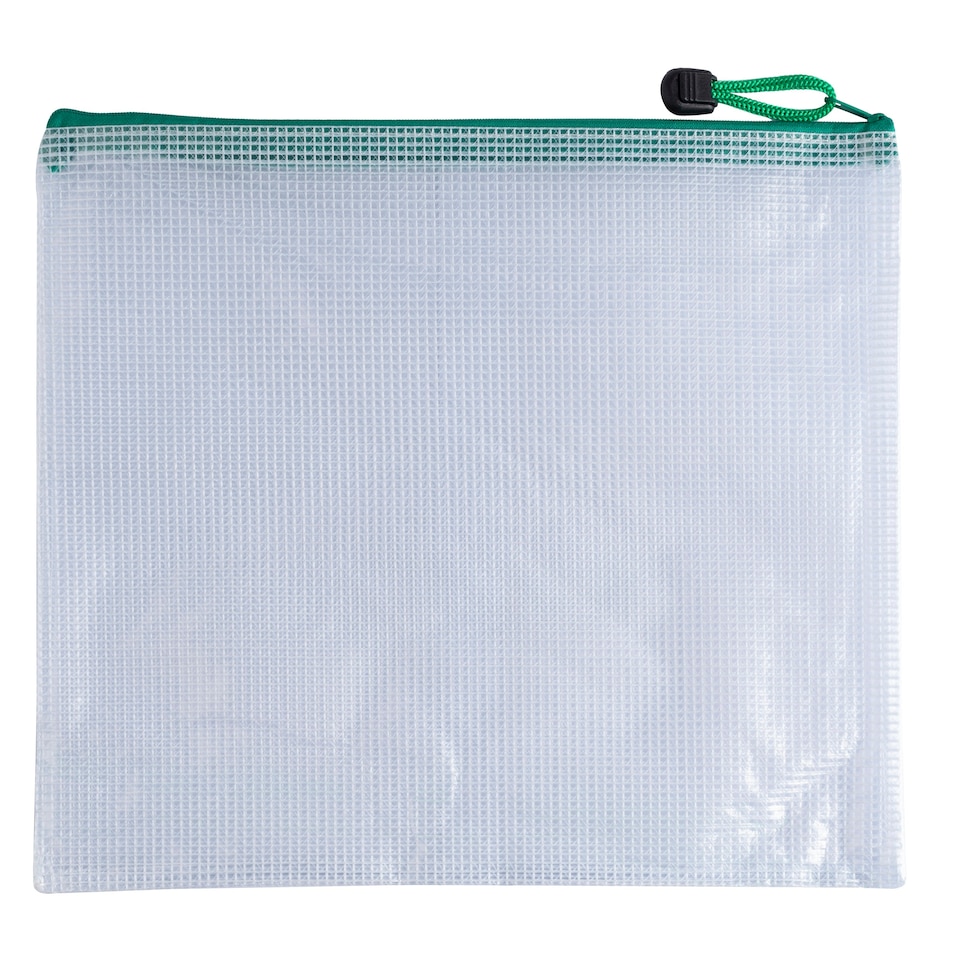 image 1 of Pack of 12 A3 Green PVC Mesh Zip Bags