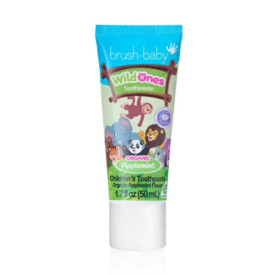 image 1 of Brush Baby WildOnes™ Panda Kids Electric Rechargeable Toothbrush & Applemint Toothpaste