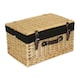 image 2 of 51cm Buff Wicker Picnic Basket with Lining Black | Black | One Size