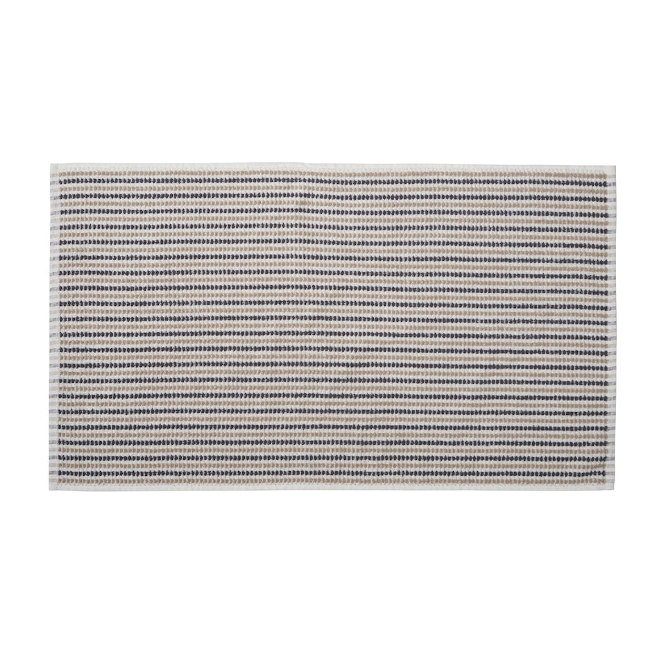 image 1 of Catherine Lansfield Rice Weave Stripe Bath Towel | Grey | Bath towel