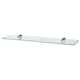 image 1 of Harbour Housewares Rounded Floating Glass Shelf - 60cm - Metallic Brackets - Bathroom Shower Storage Vanity Display Unit Shelf | Silver | Chrome | 1