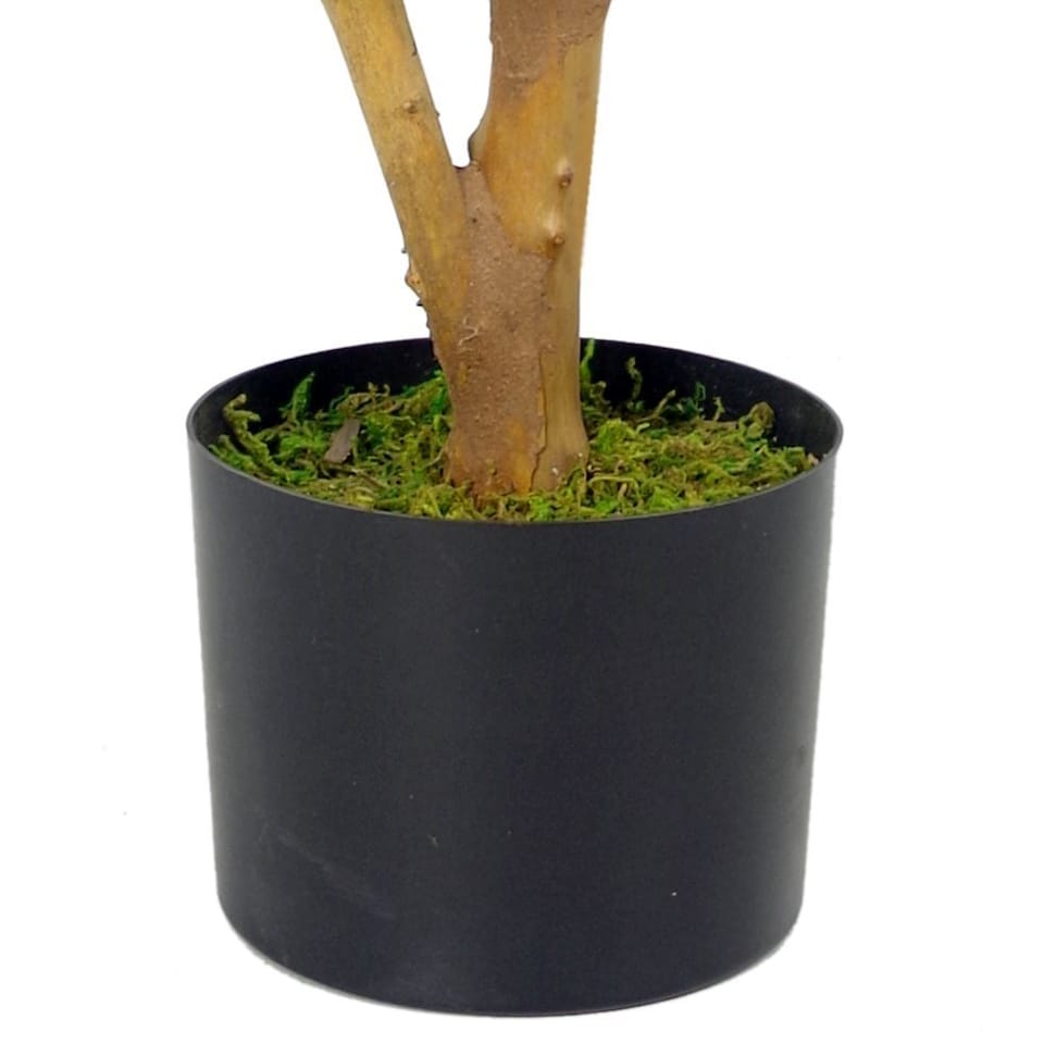 image 1 of 65cm Leaf Design UK Realistic Artificial Olive Tree in Black Plastic Pot | Green | 2ft