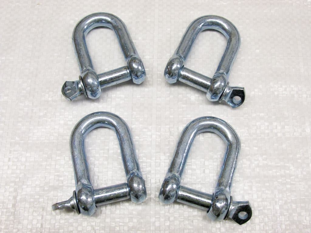 Securefix Direct - X4 22mm Galvanised Commercial Dee Shackles - Chain Connector Caravan Tether