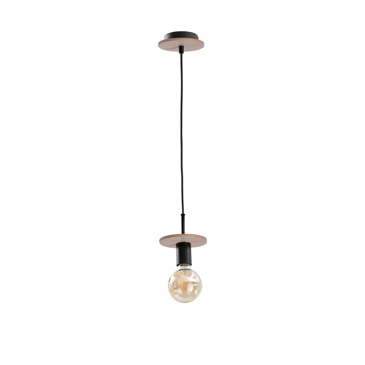Netlighting Saturn Slim Pendant Ceiling Light Natural Black 12cm 1x E27