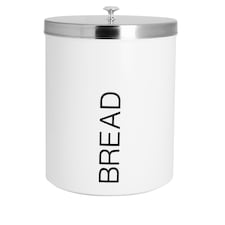 Harbour Housewares Round Metal Kitchen Bread Bin - White