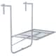 image 1 of Outsunny Balcony Hanging Table, Metal Wall Mount Desk, Adjustable Folding Balcony Deck Table for Patio and Garden, Grey | Grey | Grey