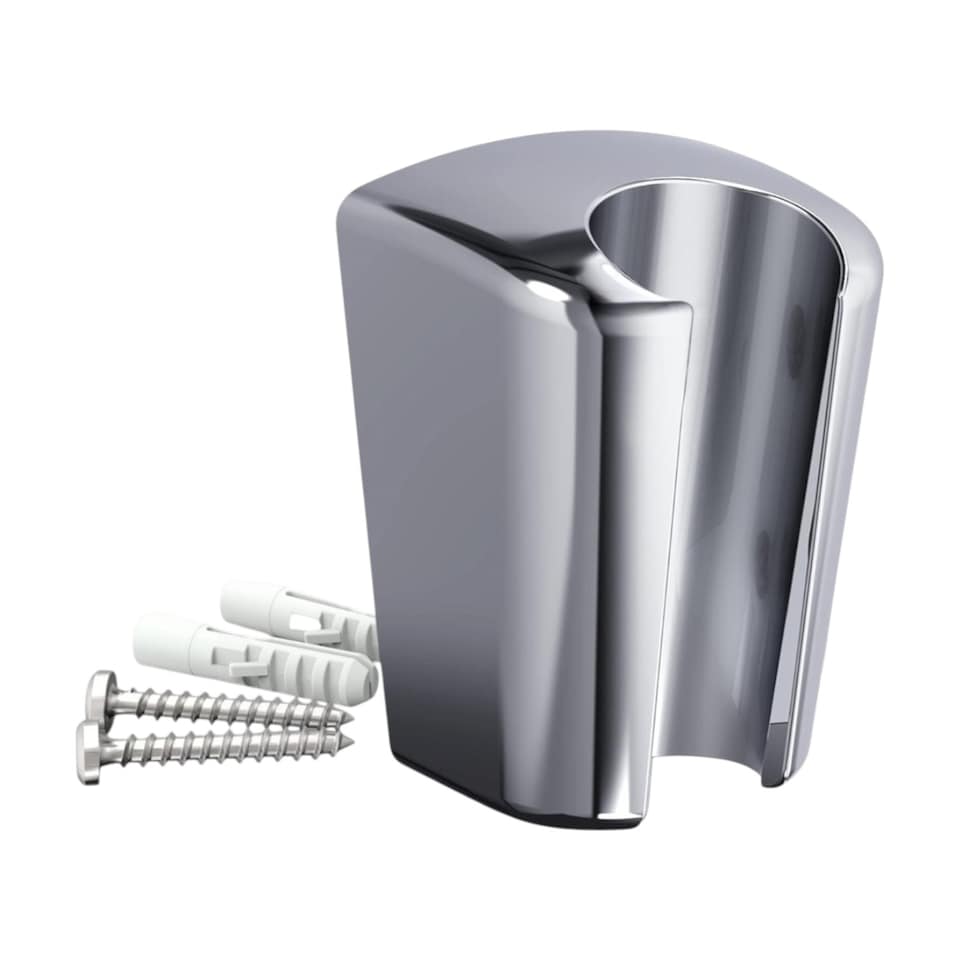 image 1 of Showerdrape Chrome Fixed Shower Wall Bracket | Silver | 1