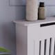 image 5 of Vida Designs Chelsea Radiator Cover Painted MDF Slatted Cabinet, White, 78cm