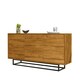 image 1 of Sideboard 160cm Oak Matt Body & Doors – 3 Door Cabinet with Black Metal Legs Bronze