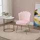 image 2 of HOMCOM Shell Luxe Velvet Accent Chair with Gold-tone Metal Legs, Modern Vanity Chair for Living Room, Bedroom, Home Office, Pink