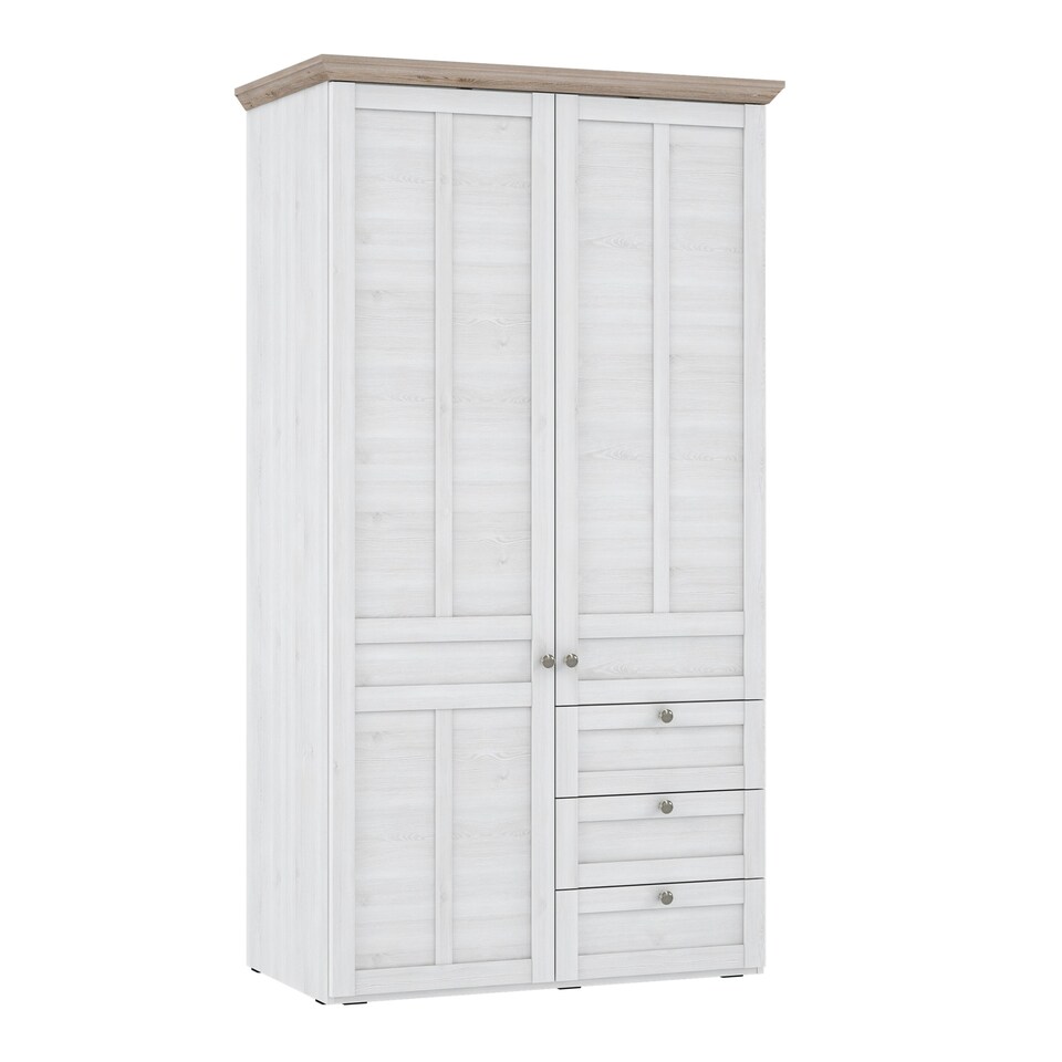 image 1 of Illoppa 2 Door Wardrobe in Snowy Oak/Oak Nelson