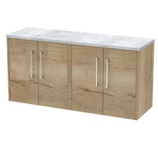 Balterley Winshill Contemporary Wall Hung Vanity Unit with Laminate Worktop, Light Oak, 1200mm