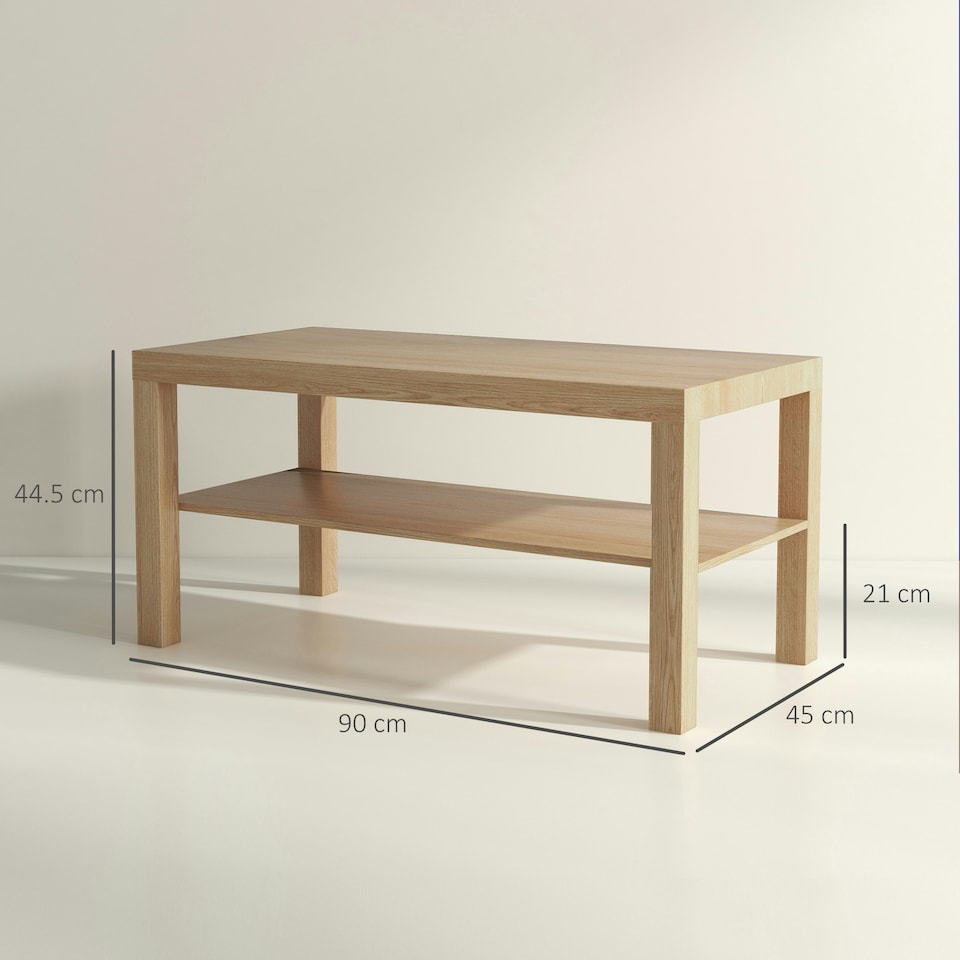 image 1 of HOMCOM Coffee Table with Storage Shelf, Rectangular Centre Table N/A