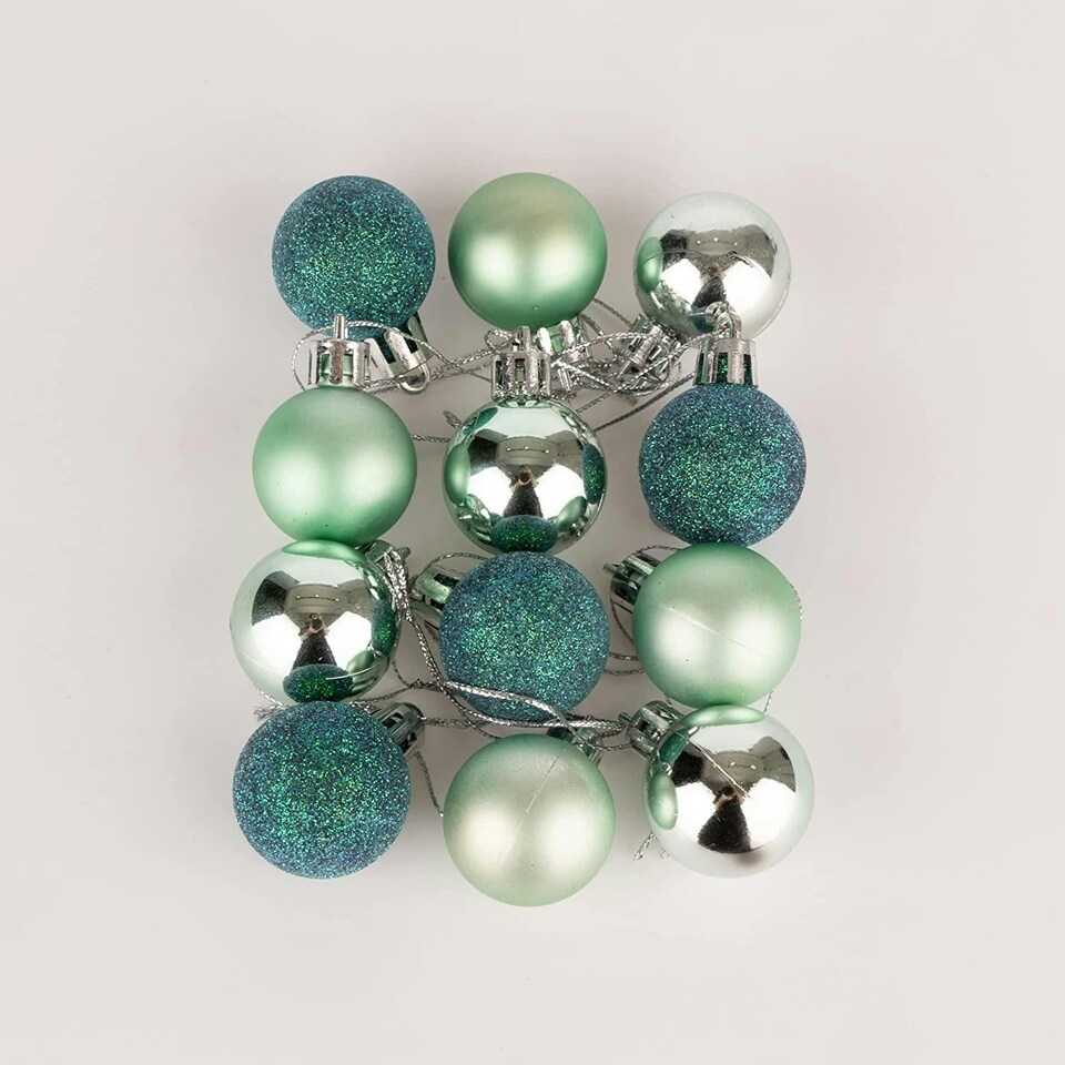 image 1 of 24pcs Turquoise Baubles 3cm PVC Set