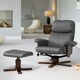 image 2 of Woodacre Swivel Recliner with Massage and Heat - Grey
