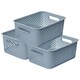 image 1 of SmartStore Essence Large Sea Salt Storage Tray Basket 11.4L, 3Pack Blue