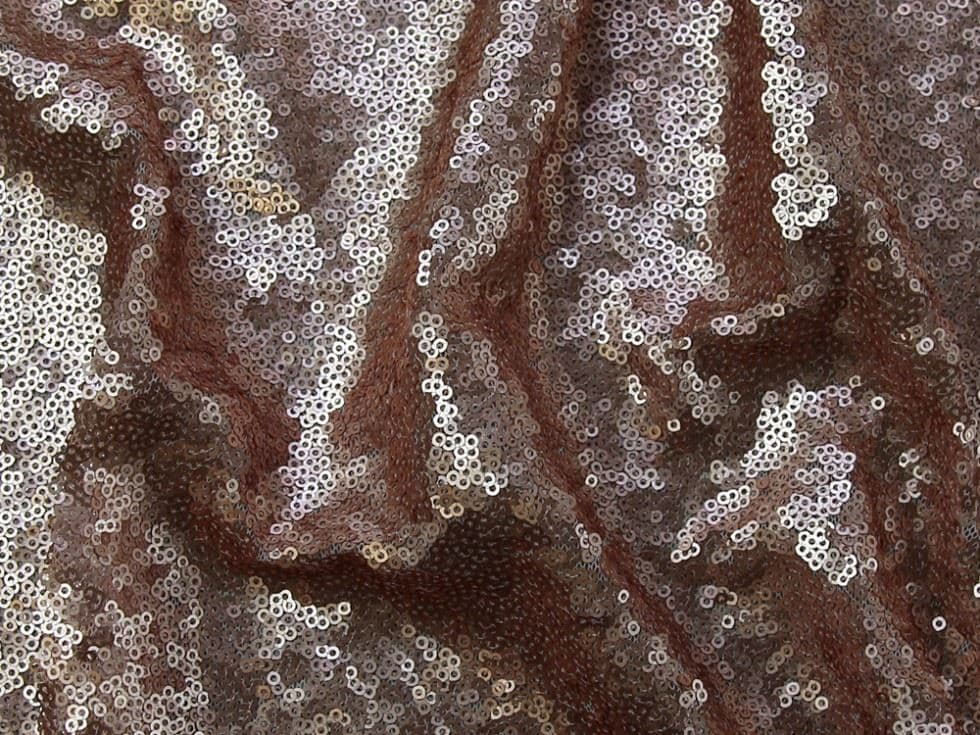 Minerva Core Range Beige Luxor Sequin Mesh Fabric for Dressmaking, 130cm / 51" Wide - per metre