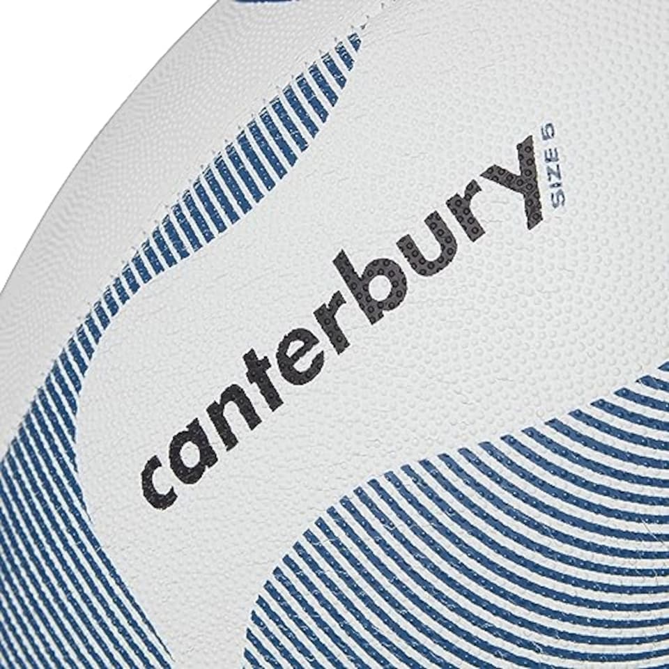 image 1 of Canterbury Unisex Thrillseeker Play Rugby Ball | Standard Grip | Training Ball, White/Blue, 4