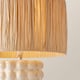 image 5 of ValueLights Kiran Ceramic Stone Bubble Table Lamp Raffia Shade