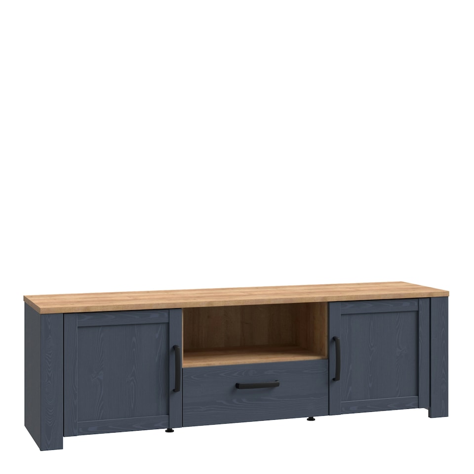 image 1 of Bohol 2 Door 1 Drawer TV Unit  in Riviera Oak/Navy