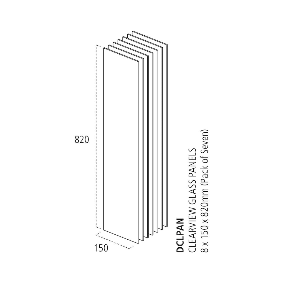 image 1 of Cheshire Mouldings Glass Balustrade Panels Pack of 7 (L) 0.82m (W) 152mm (T) 8mm
