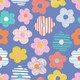image 2 of Miss Daisy Wallpaper in Multicoloured Brights on Blue Multi