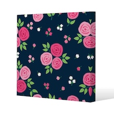 Rose Bud Pattern (Canvas Print) / 61 x 61 x 4cm | Multi