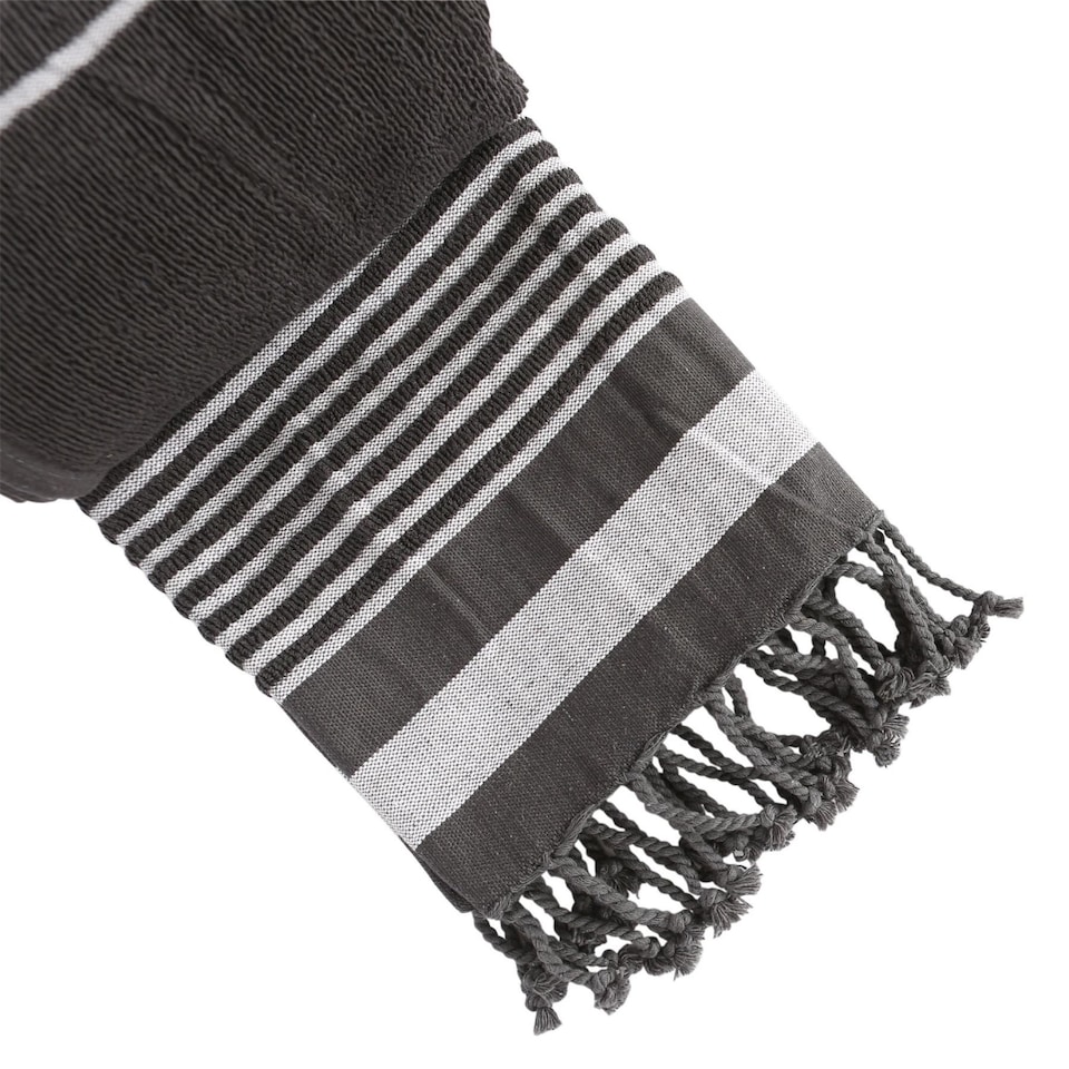 image 1 of Nicola Spring Deluxe 100% Cotton Turkish Beach Towels - 160cm x 90cm - Charcoal - Pack of 4 | Grey | Charcoal