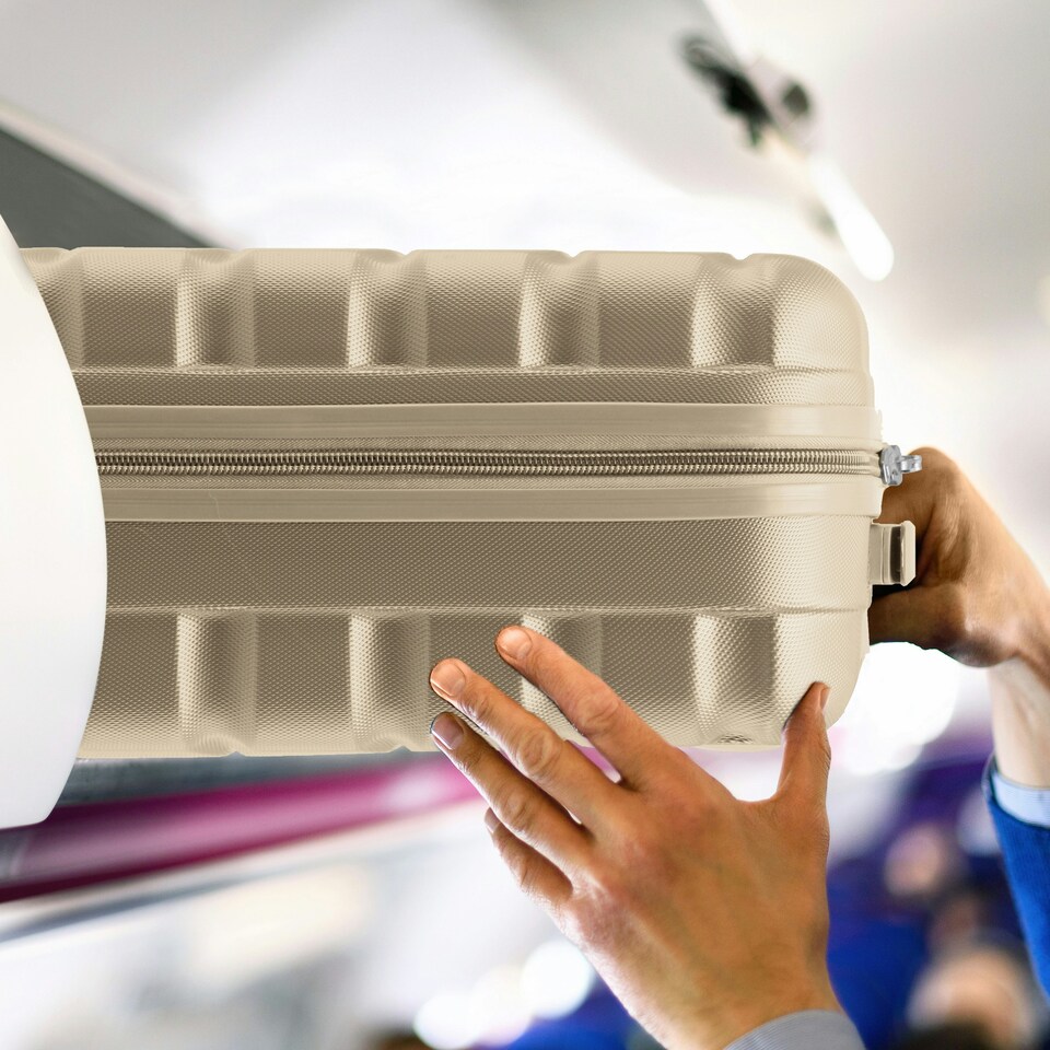 image 1 of Flight Knight 29" Extra Large Suitcase – 20kg Capacity Hard Shell Check-In Luggage with 4 Wheels 100+ Airlines Approved: Ryanair, EasyJet, Jet2, Wizz Air, BA | Cream | Champagne | Large