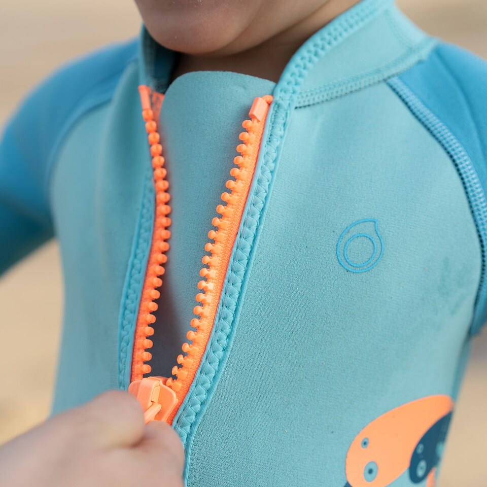 image 1 of Decathlon Kids’ 2 mm Turquoise Neoprene Shorty
