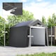 image 5 of Outsunny 3 x 3m Garden Storage Tent, Portable Shed with Heavy Duty Galvanised Steel Frame, Ventilation Window, Rollup Zipper Door, for Bike, Motorbike, Garden Tools, Dark Grey
