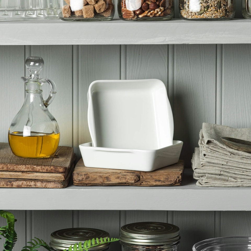 image 1 of Porcelain Square Baker, Set of 2 | Multi