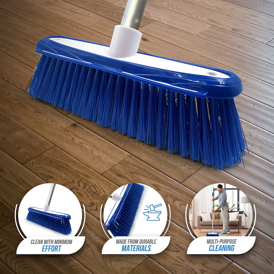 image 1 of Colour-Coded Soft Indoor Sweeping Brush Head Only with Built-In Scraper