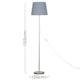 image 3 of ValueLights Pair of Charlie Chrome Table Lamp Grey Shade Grey