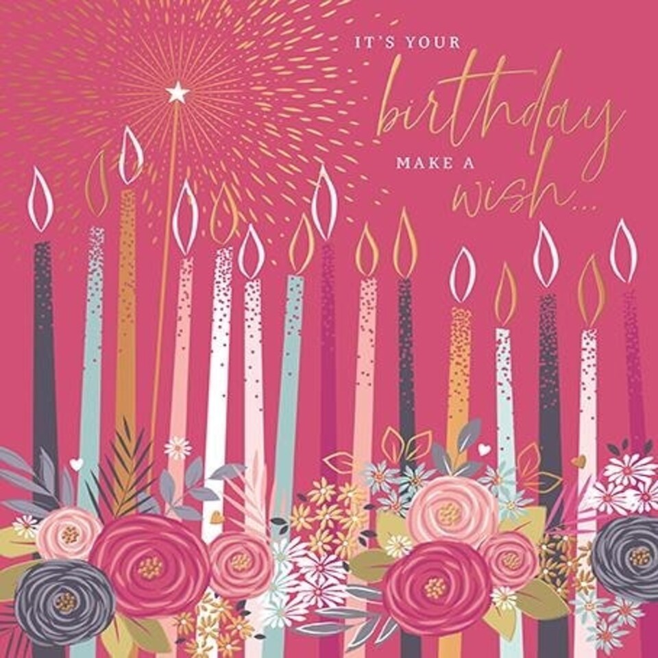 Words 'n' Wishes Traditional Open Birthday Card for a Female, Friend Birthday Card, Multi-Coloured 176 x 170 mm