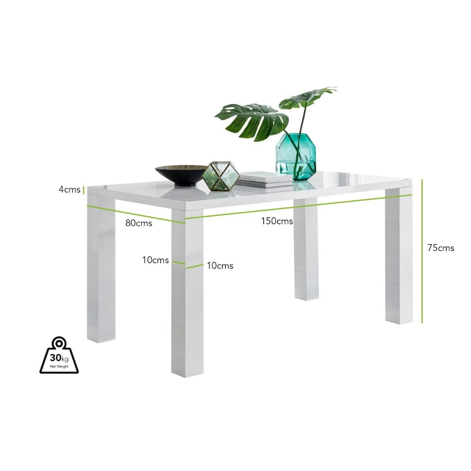 image 1 of Furniturebox Pivero White High Gloss Dining Table
